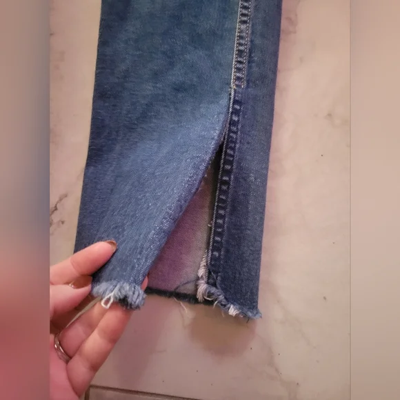 GRLFRND Split Hem 'Addison'‎ Jeans Beginners Luck Wash 24 Button Fly Made In USA - Picture 6 of 12